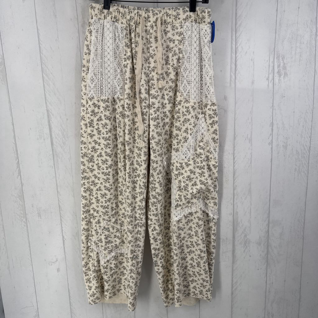 M flo print wide leg pant