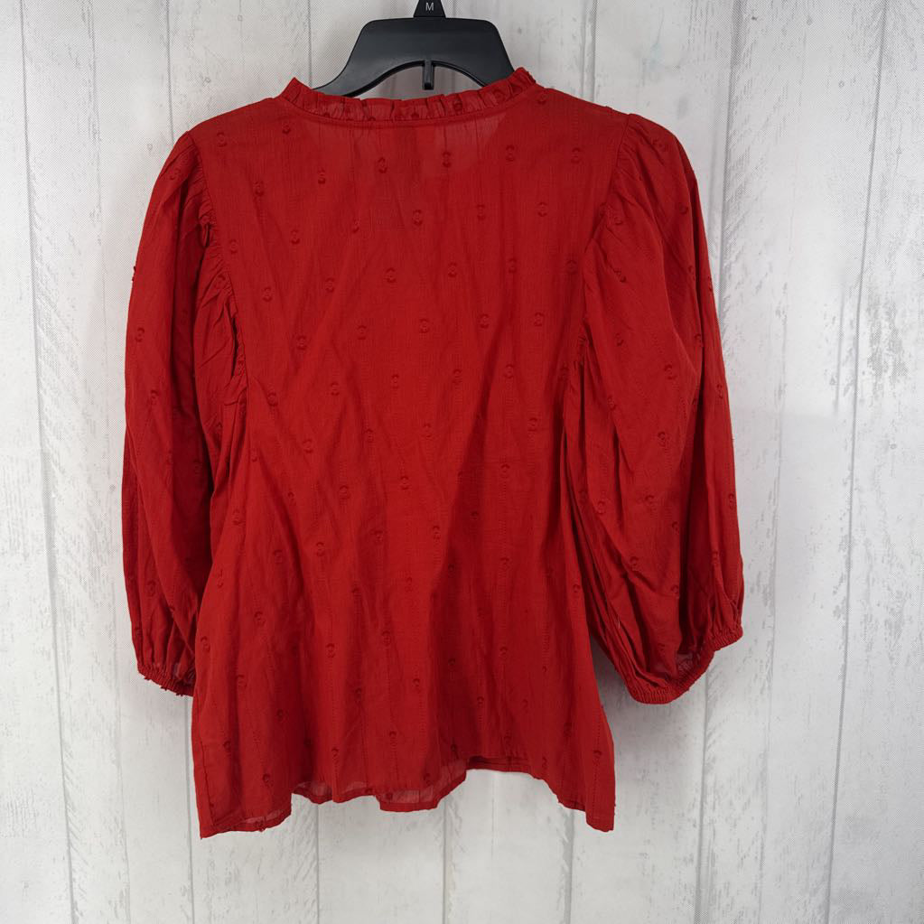 M smocked 3/4 slv top