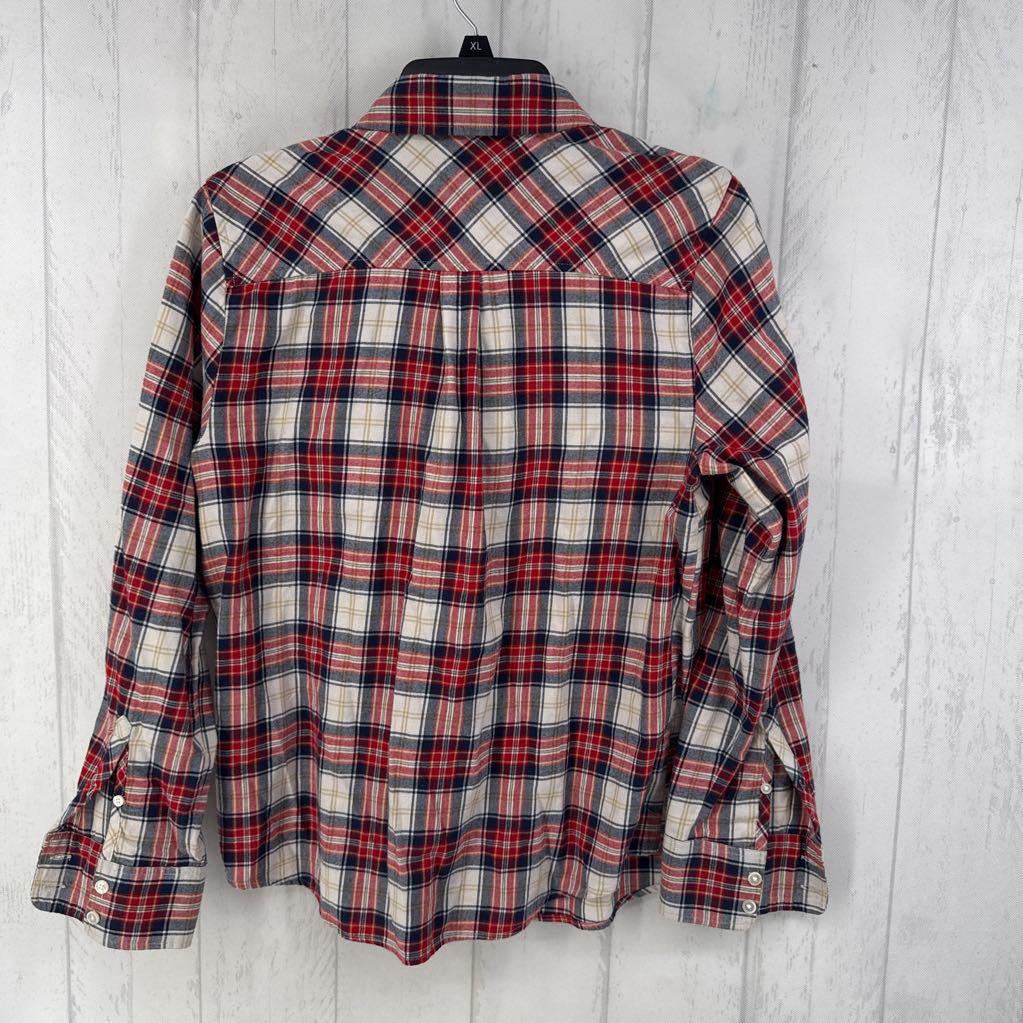 M plaid button down l/s top