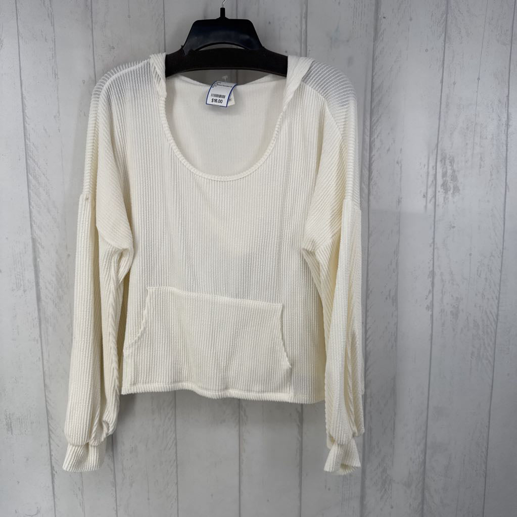 M ribbed hooded l/s top