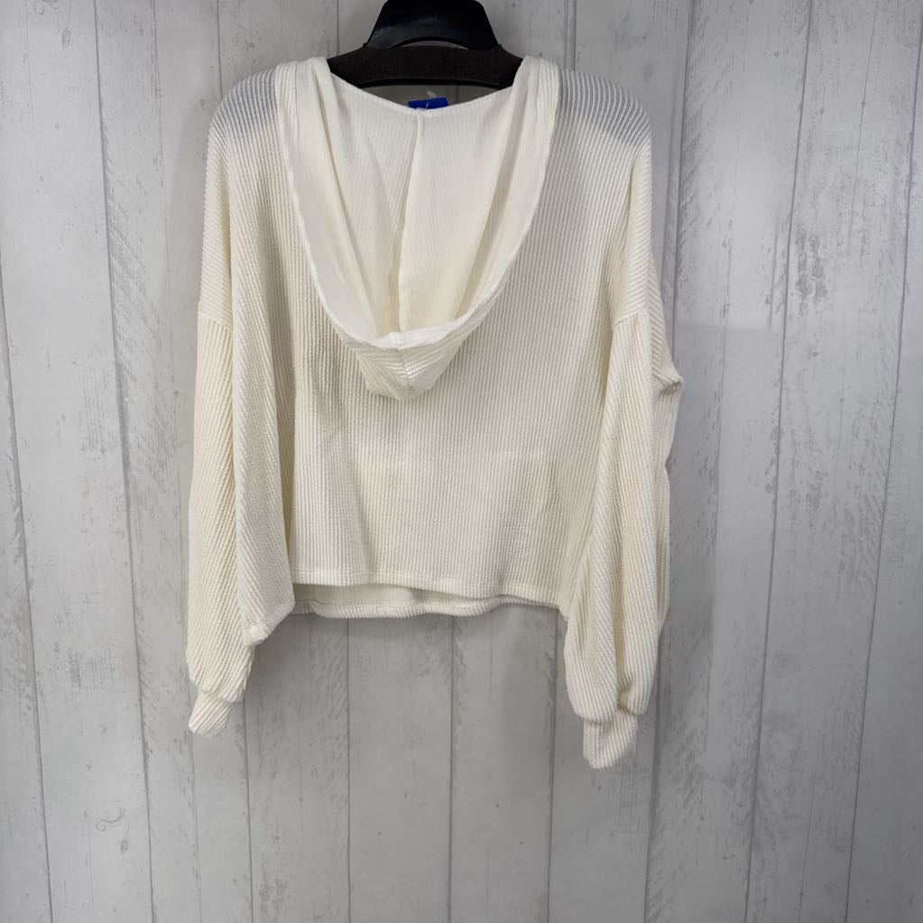 M ribbed hooded l/s top