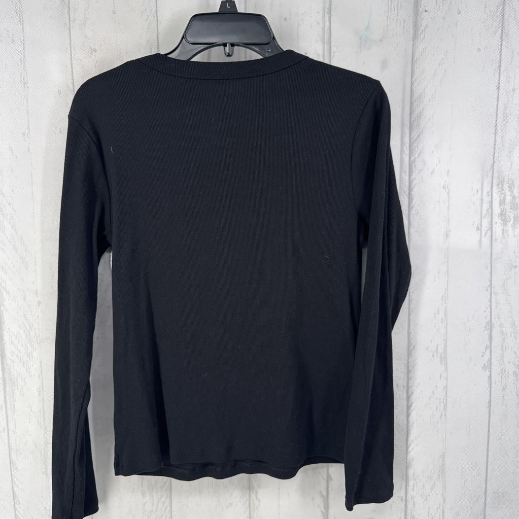 L ribbed scoop neck l/s top