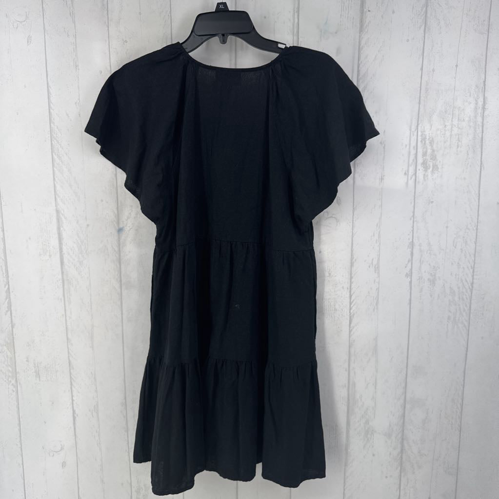 M s/s v-neck ruffle dress