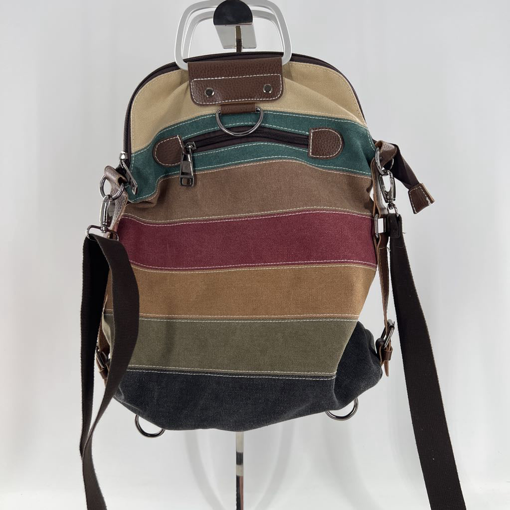 canvas striped convertible bag
