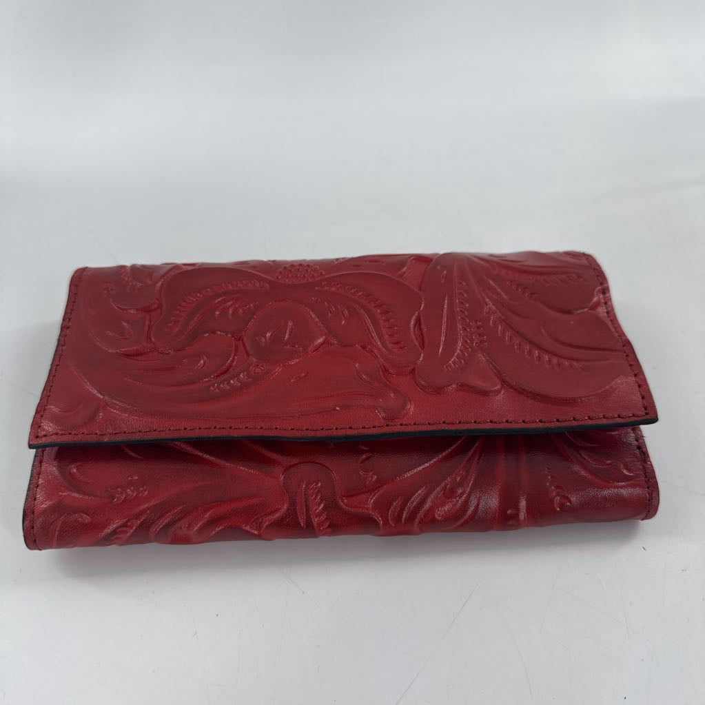 tooled leather bi-fold wallet