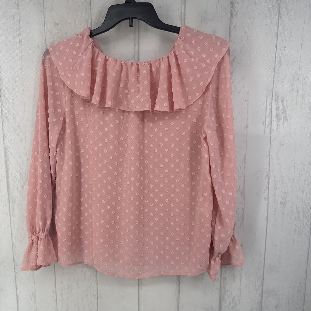 Lp textured ruffled l/s top