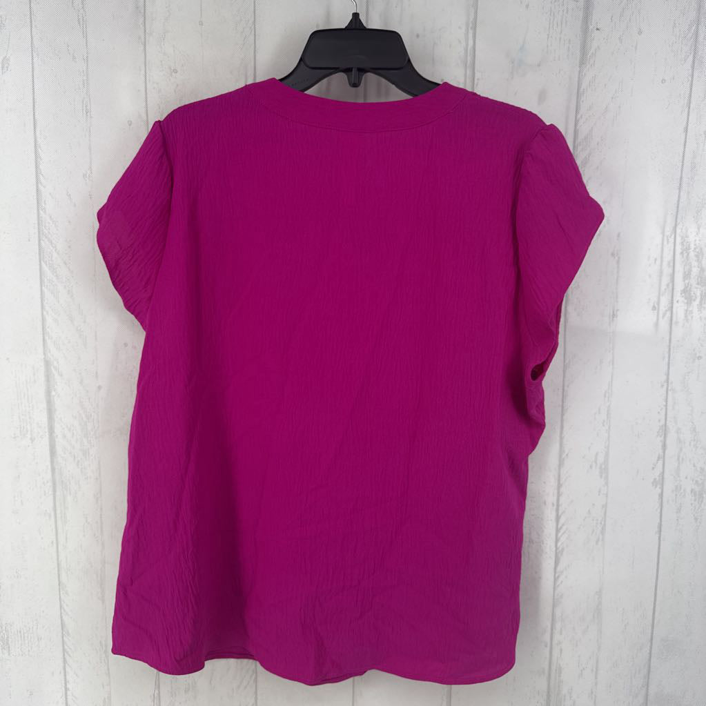 XL ruffle slv v-neck top