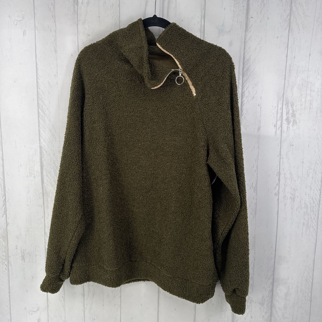 XL quarter zip sherpa pullover