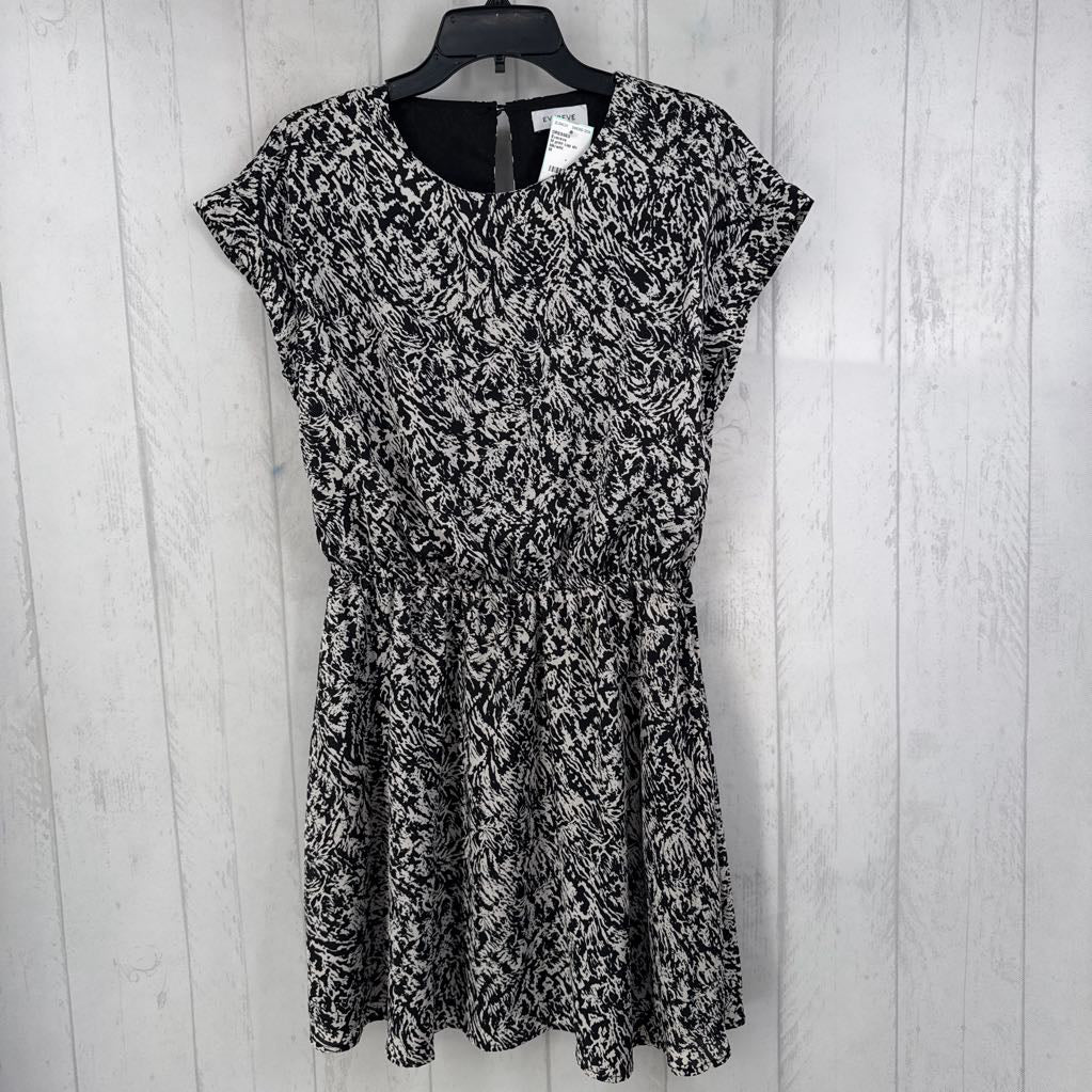 M print cap slv dress