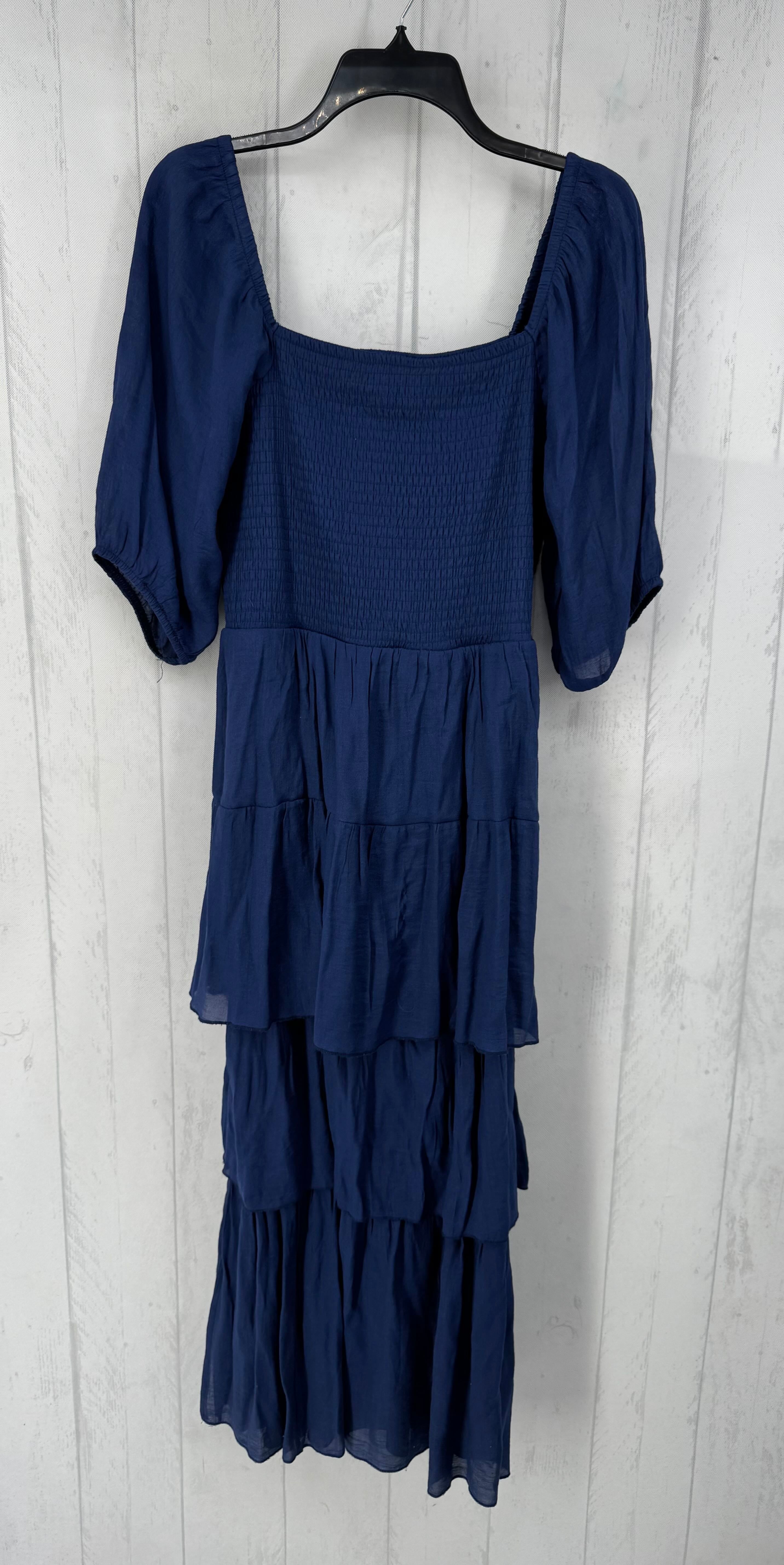 XLp smocked tiered elbow slv dress