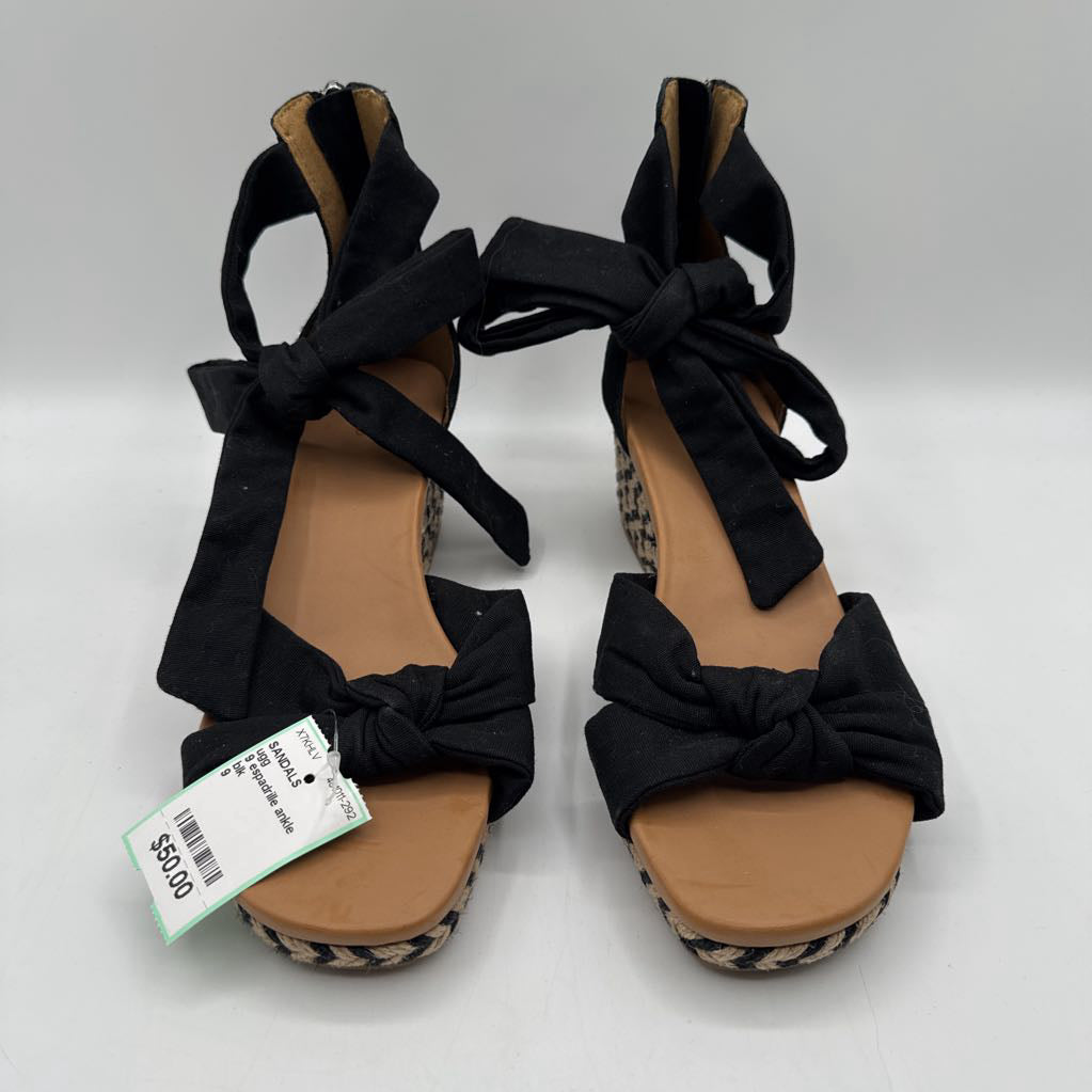 9 espadrille ankle tie wedge sandals