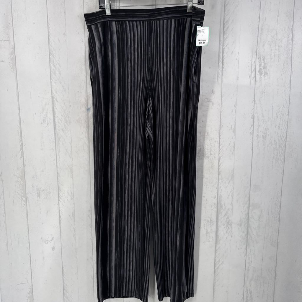 L stripe pull-on wide leg pants