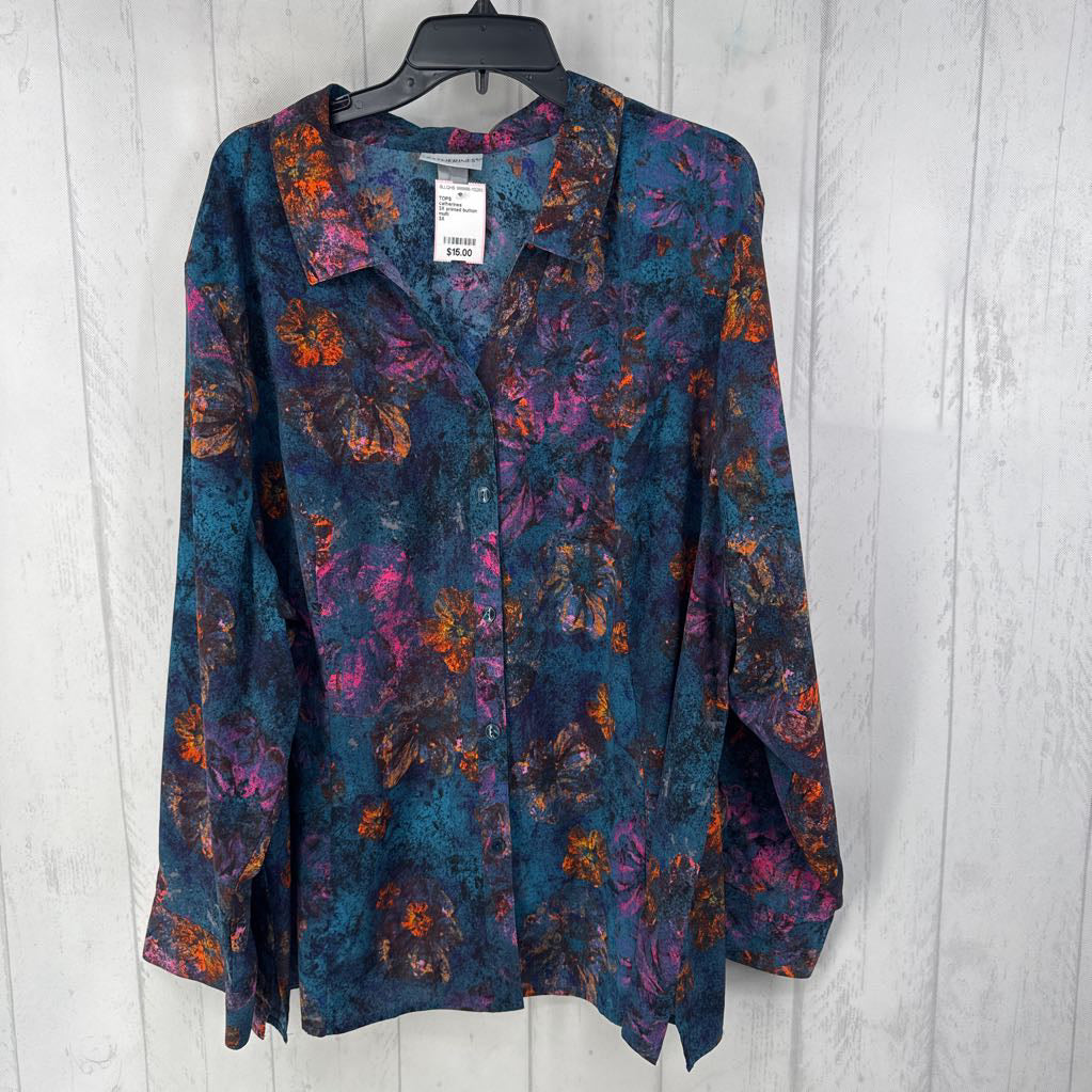 3X printed button down l/s top