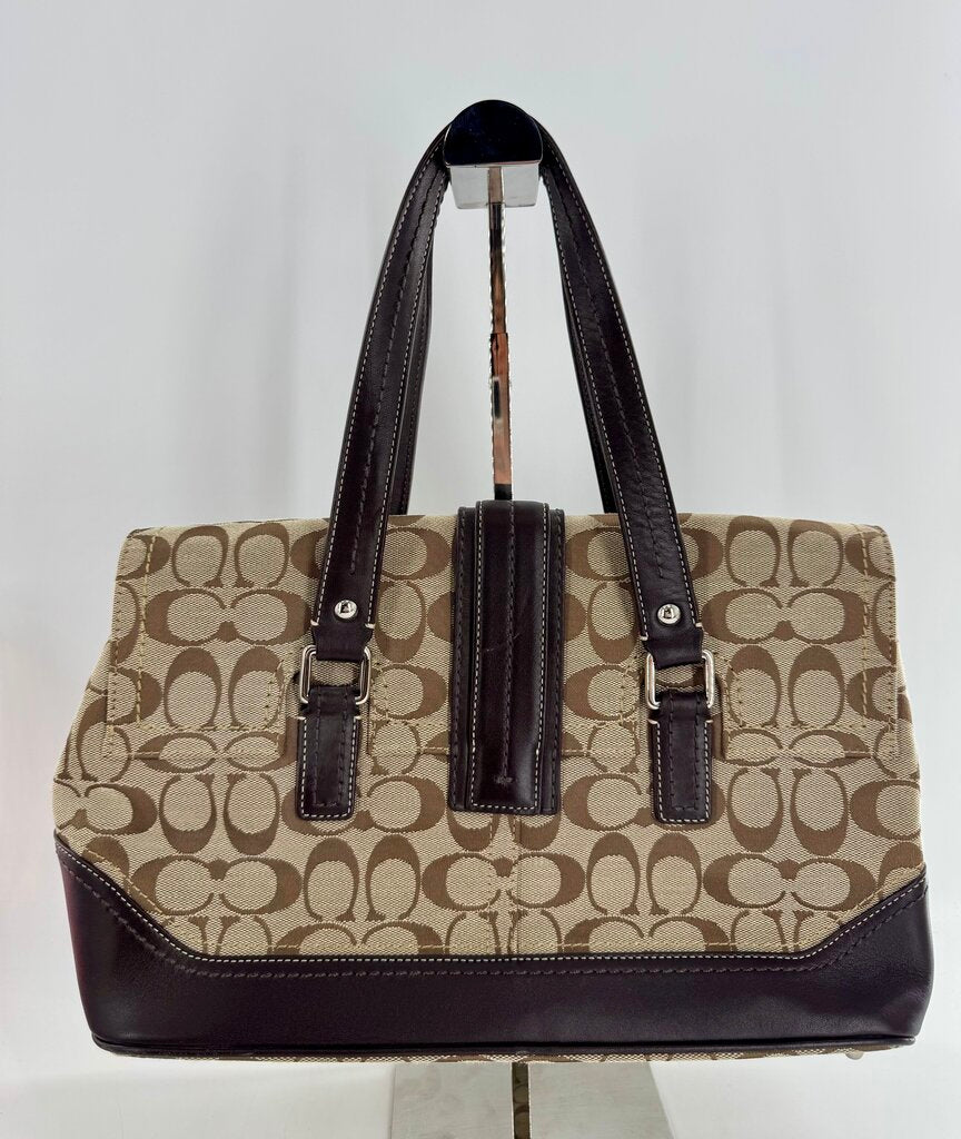 vintage canvas signature flap shoulder bag