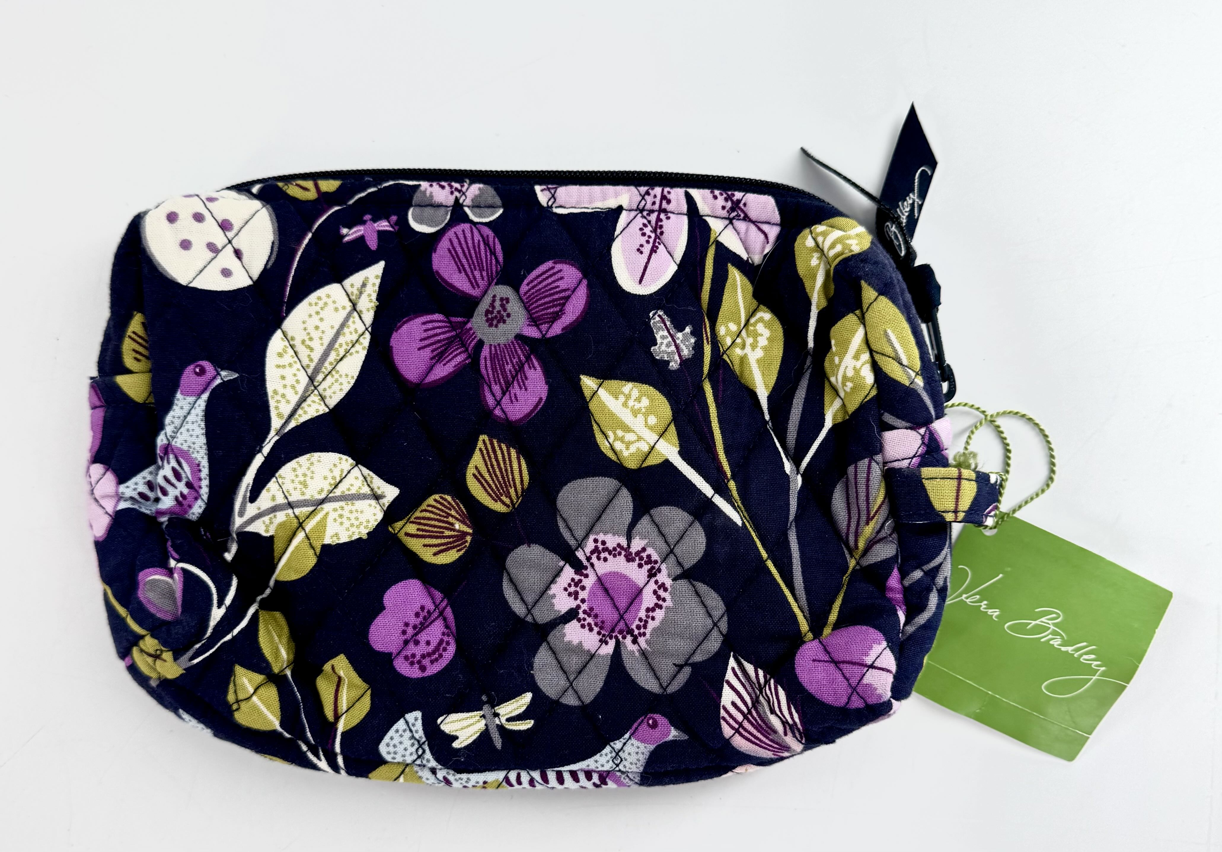 R25 quilted flo print cosmetic bag