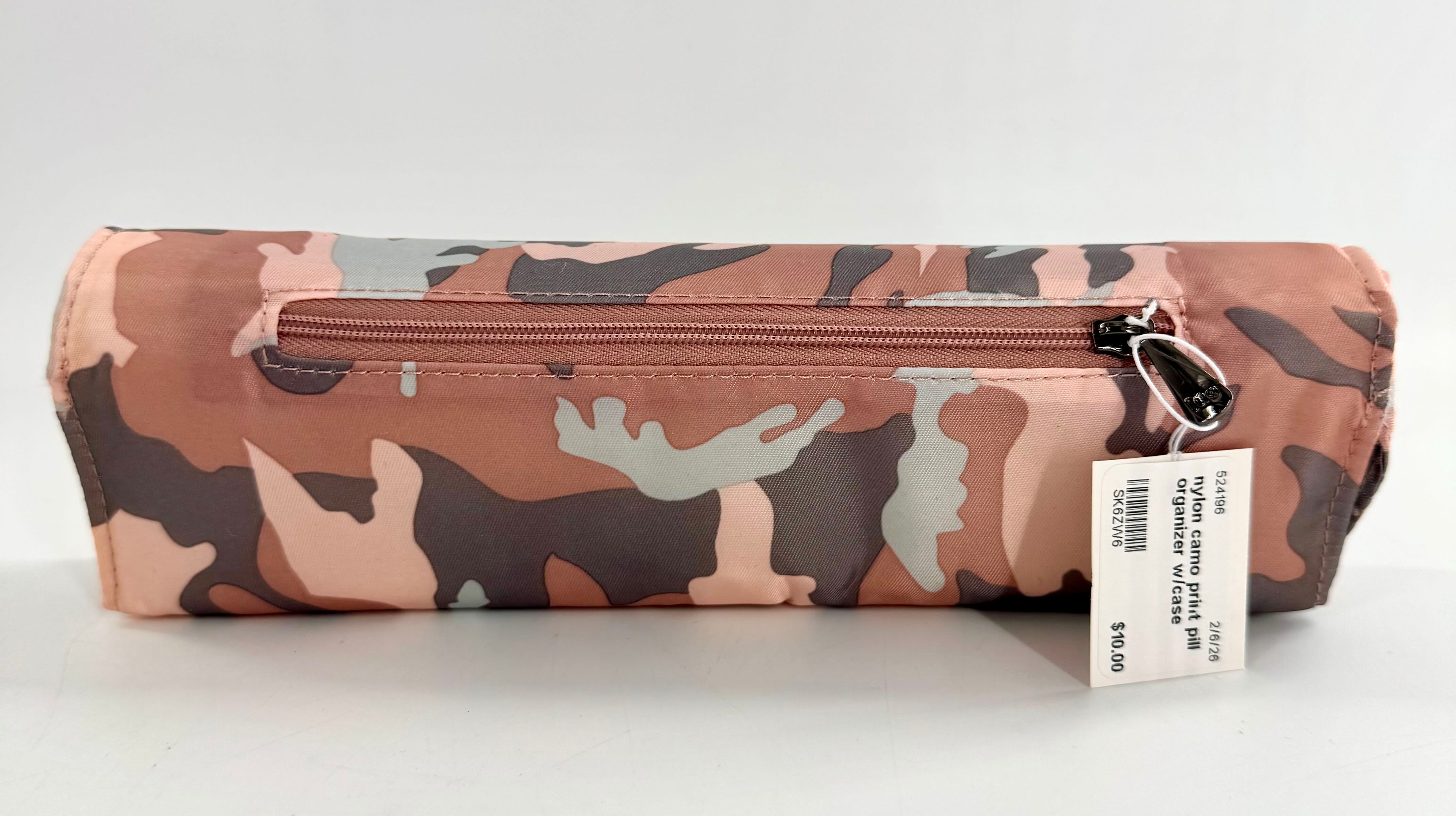 nylon camo print pill organizer w/case