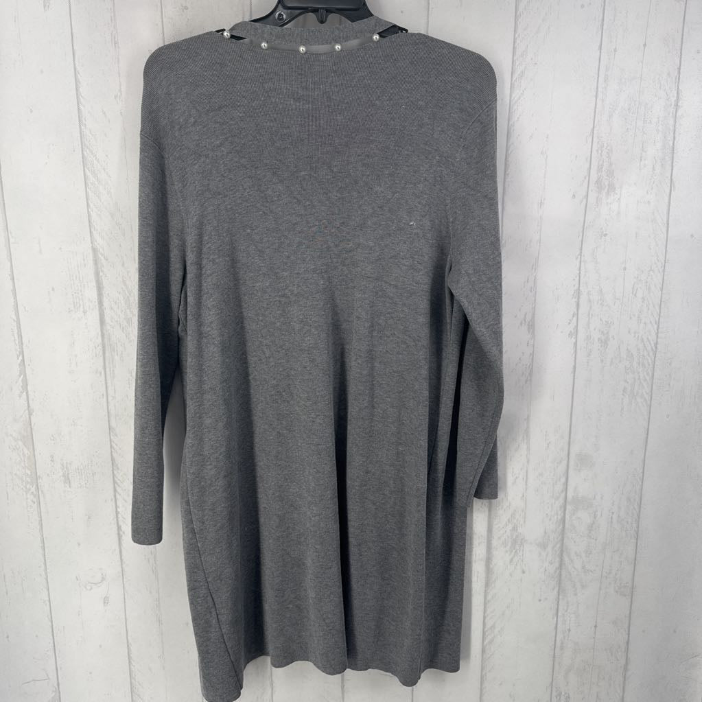 XL pearl embelished long cardi