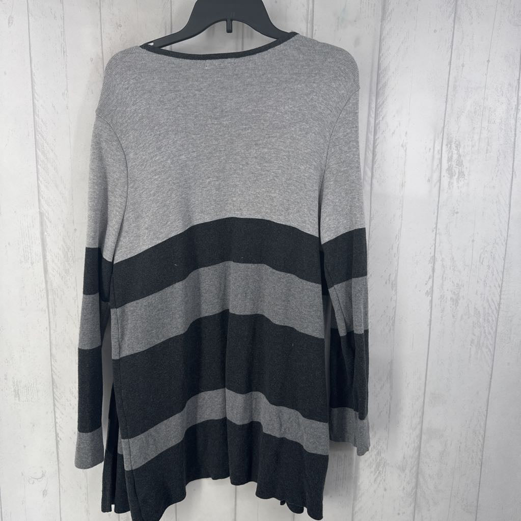 XL waffle knit striped cardi