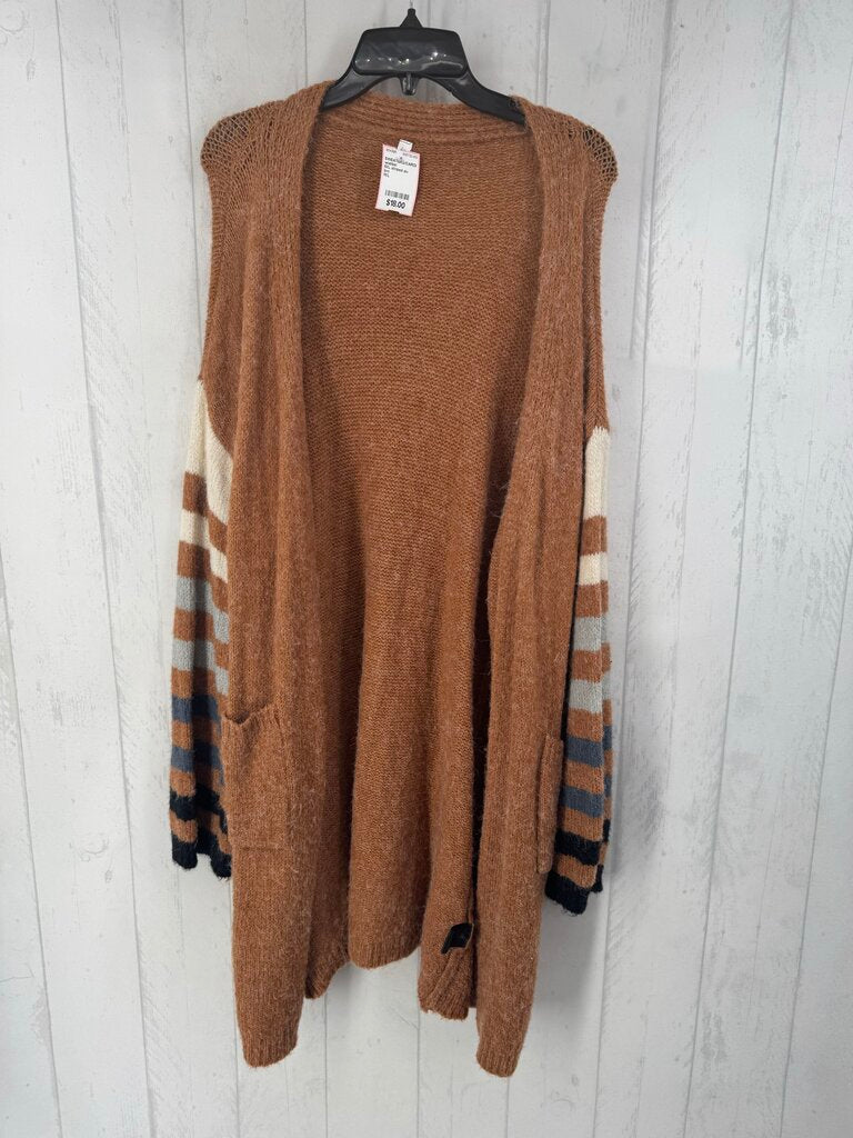 M/L striped slv oversized cardi