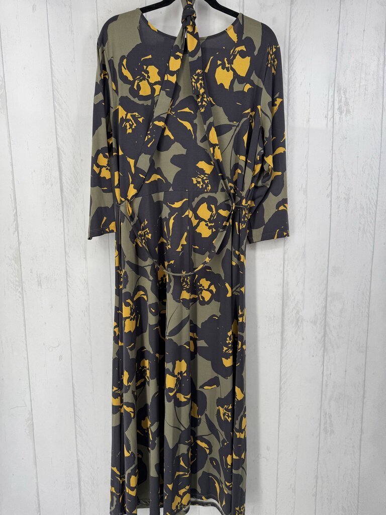 1Xp flo print crossover 3/4 slv dress