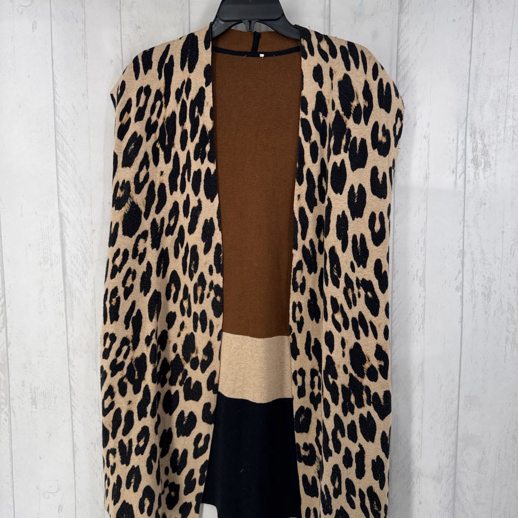 L animal print sweater vest