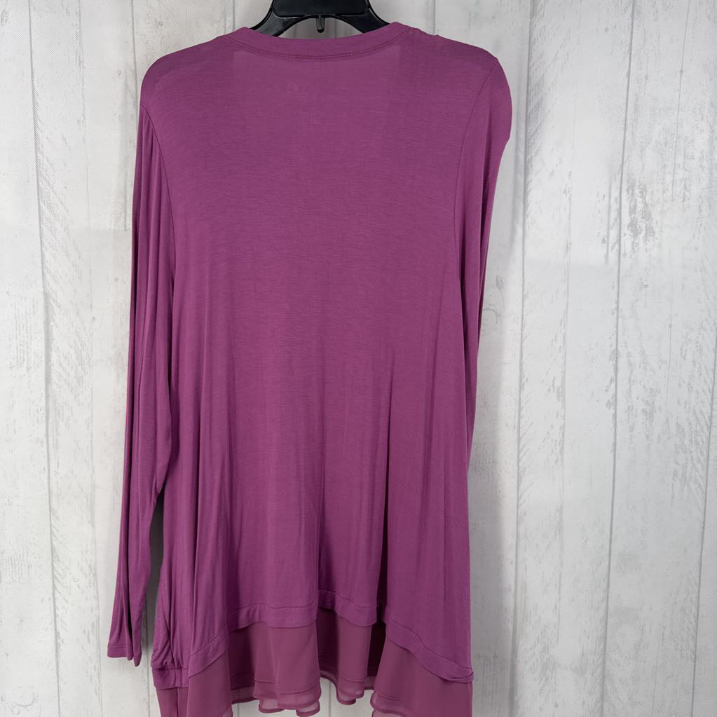 L button down layered hem cardi