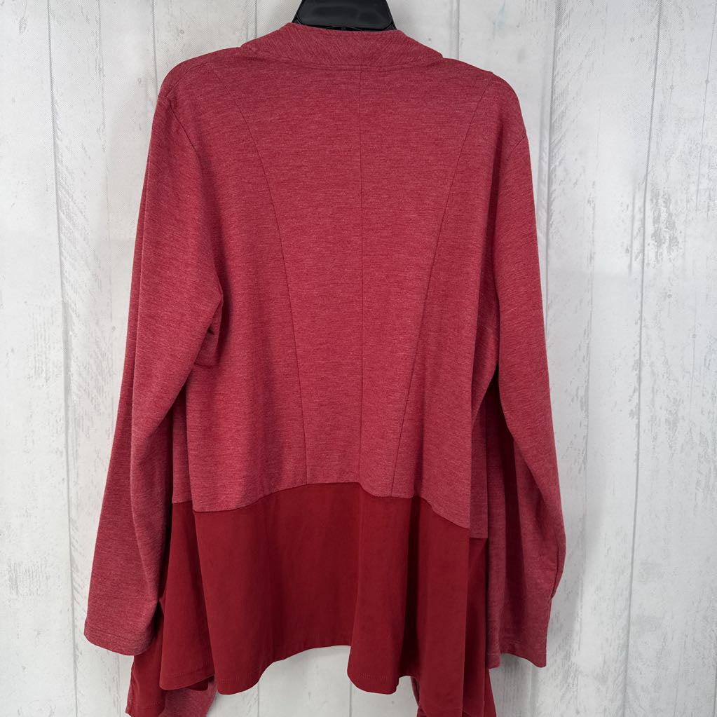 L marled colorblock flowy front cardi