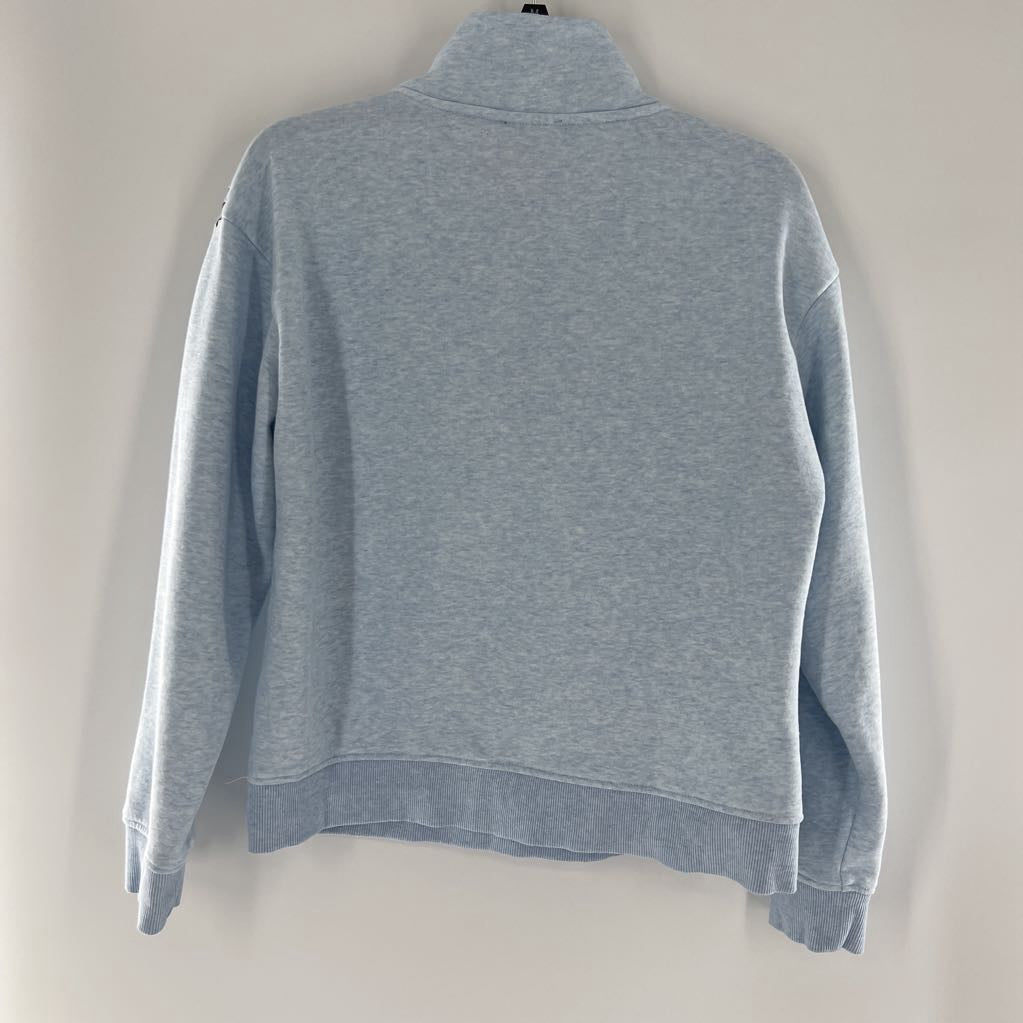 M stitched seams quarter zip pullover