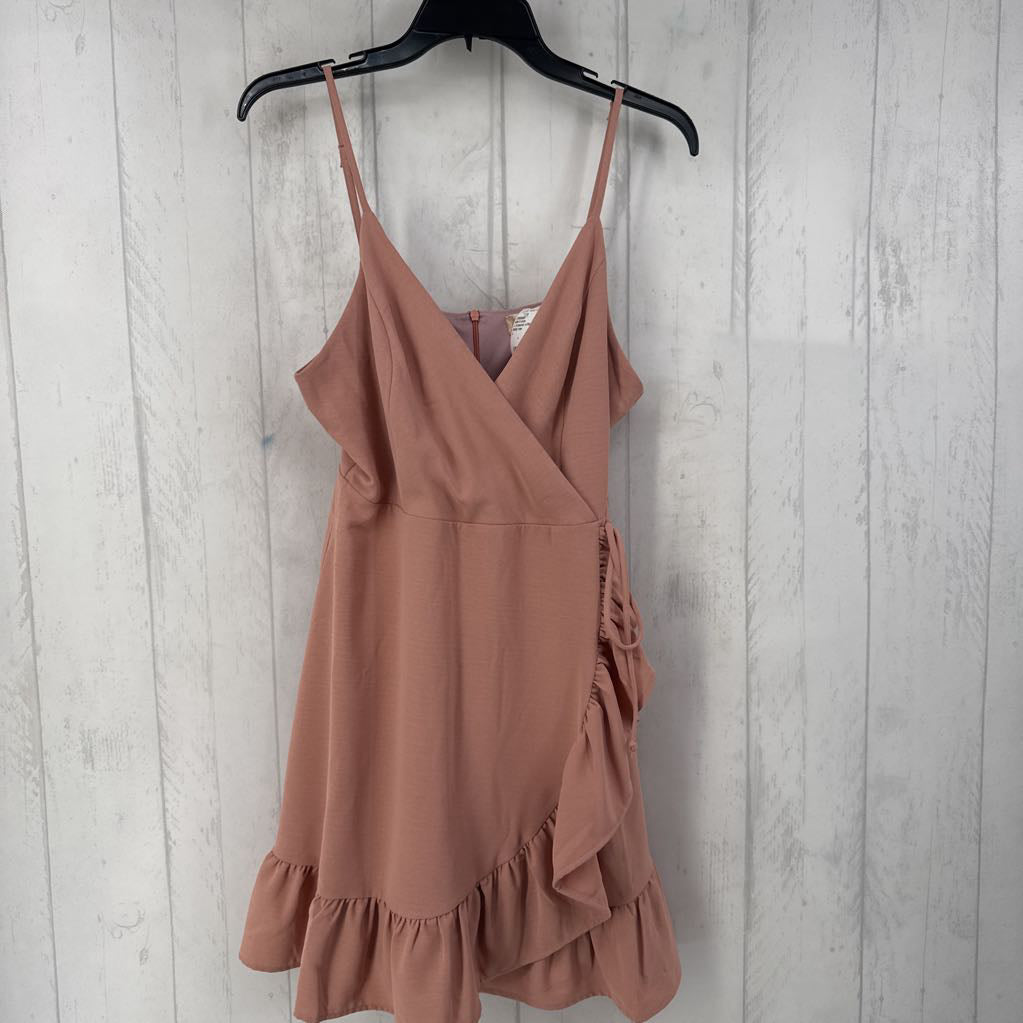 L crossover ruffled hem slvls dress