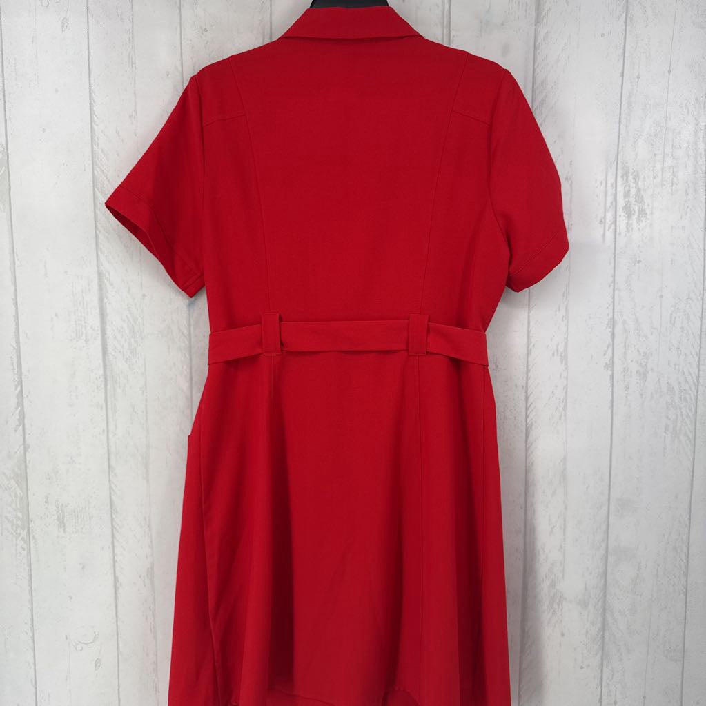 14 button down s/s belted dress