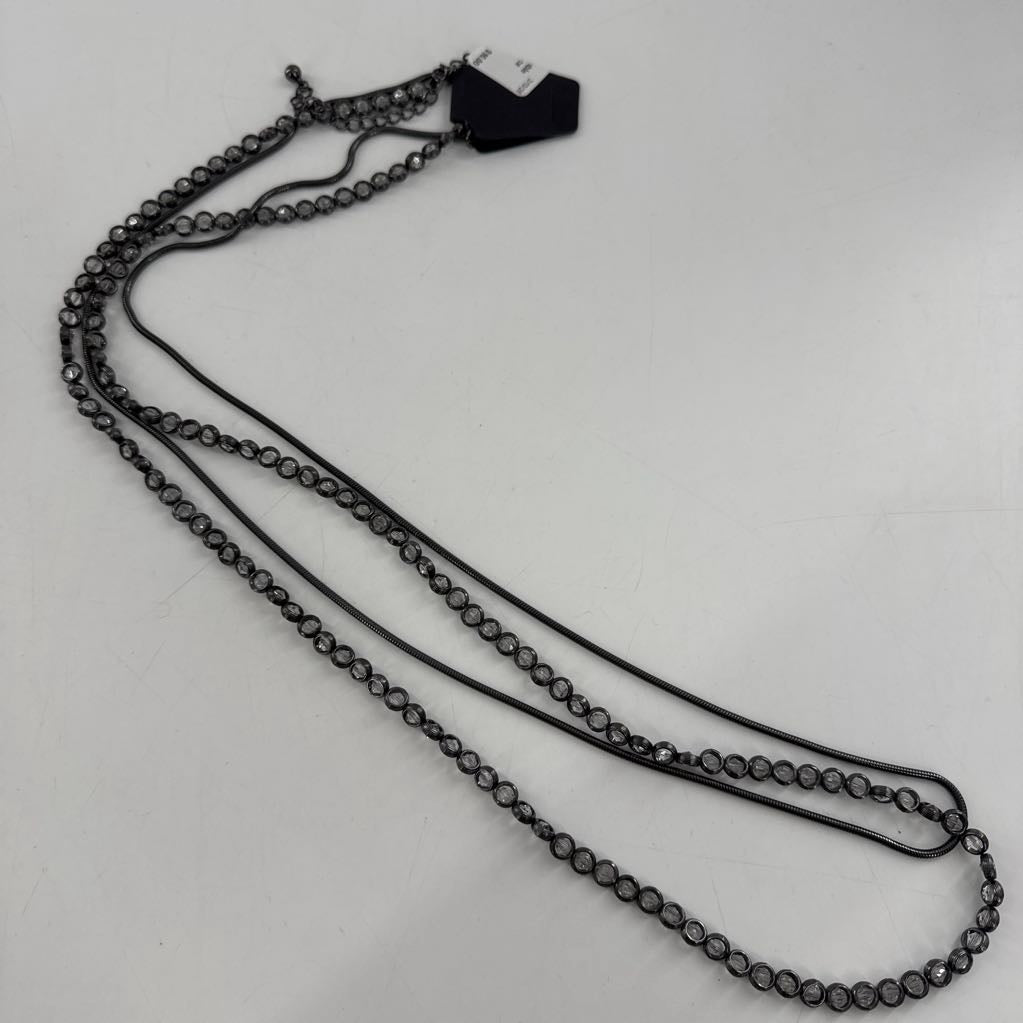 20" black double strand necklace