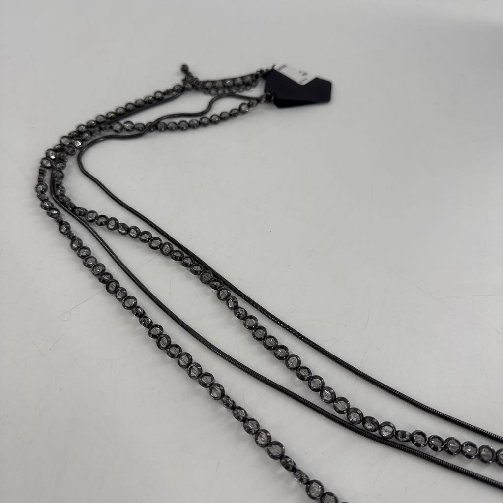 20" black double strand necklace