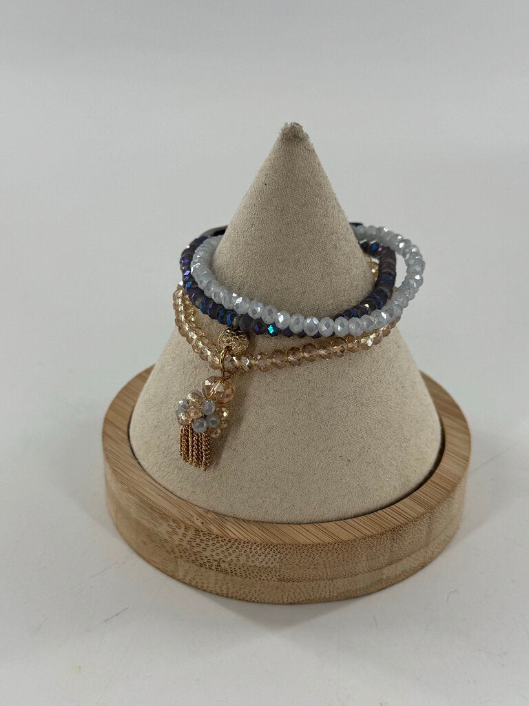 beaded stretch bracelet stack