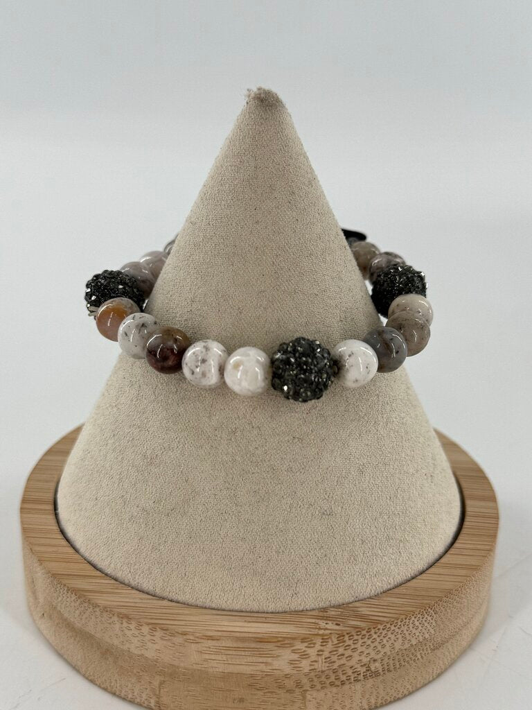 rhinestone beaded stretch bracelet