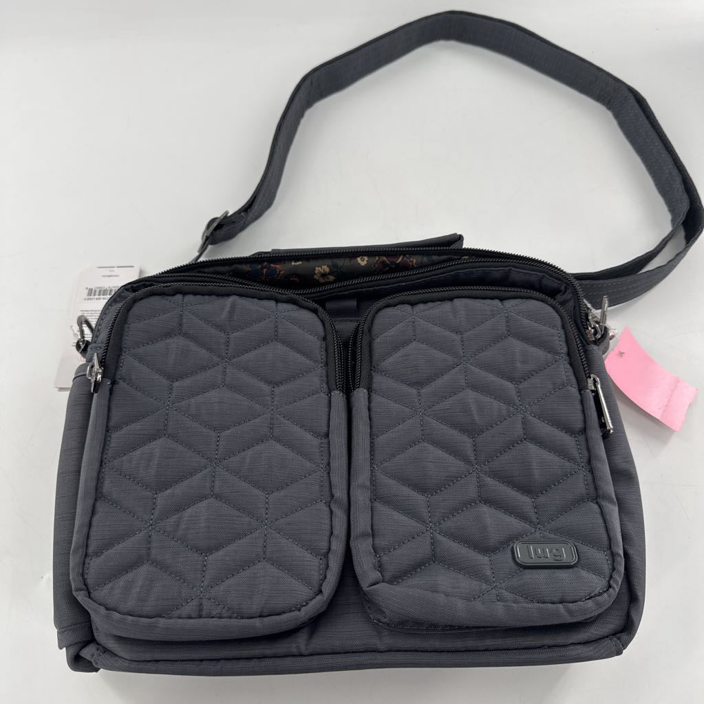 quilted double top zip crossbody