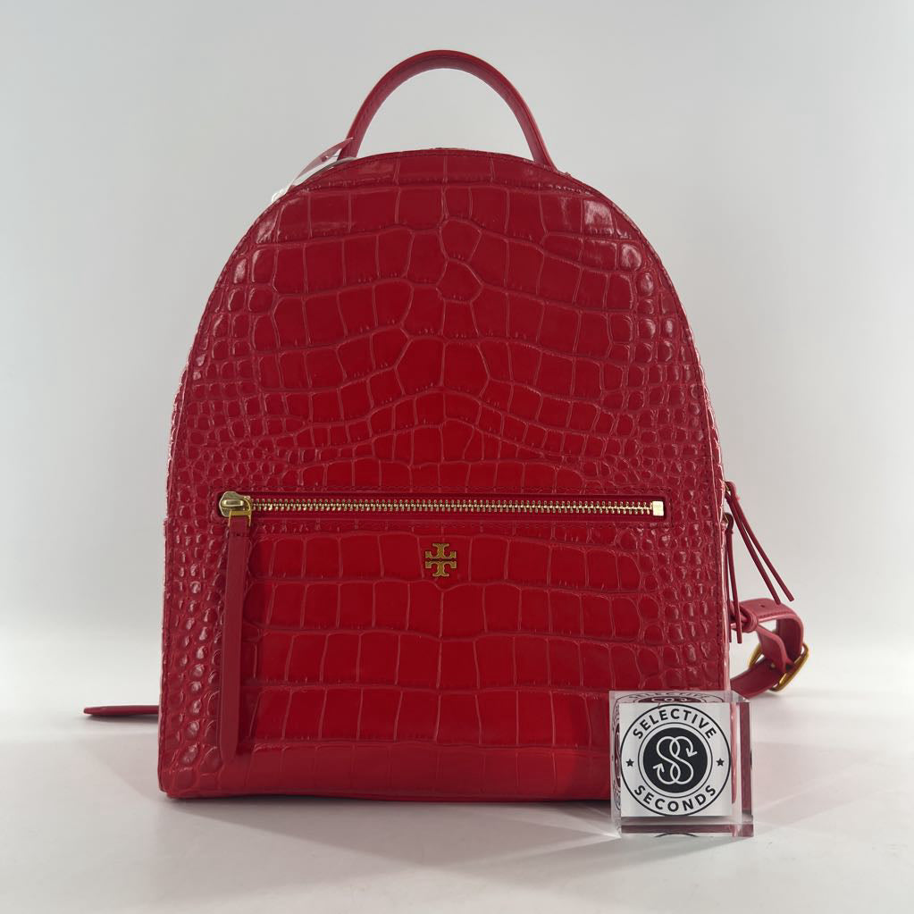 croc-embossed backpack