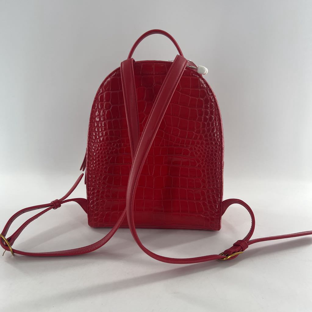 croc-embossed backpack