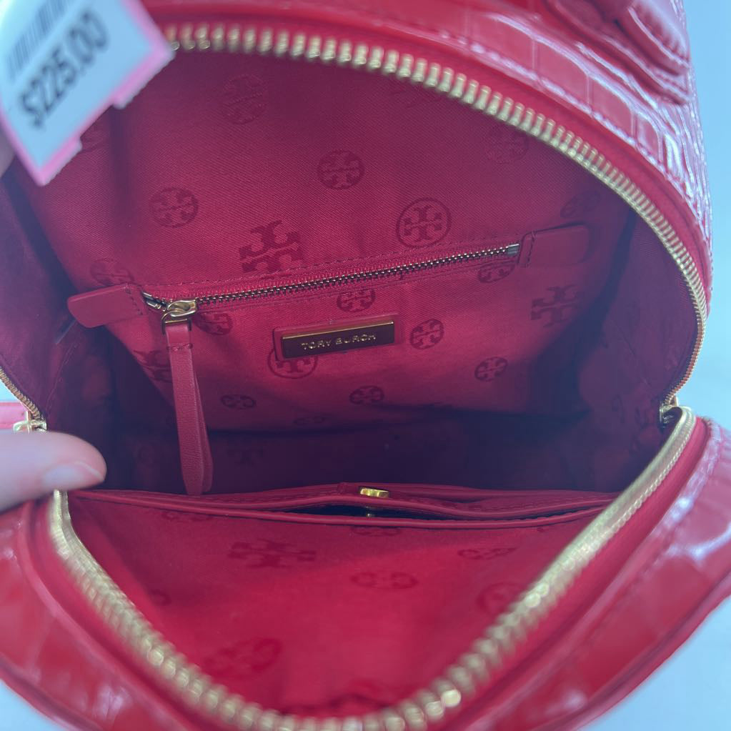 croc-embossed backpack