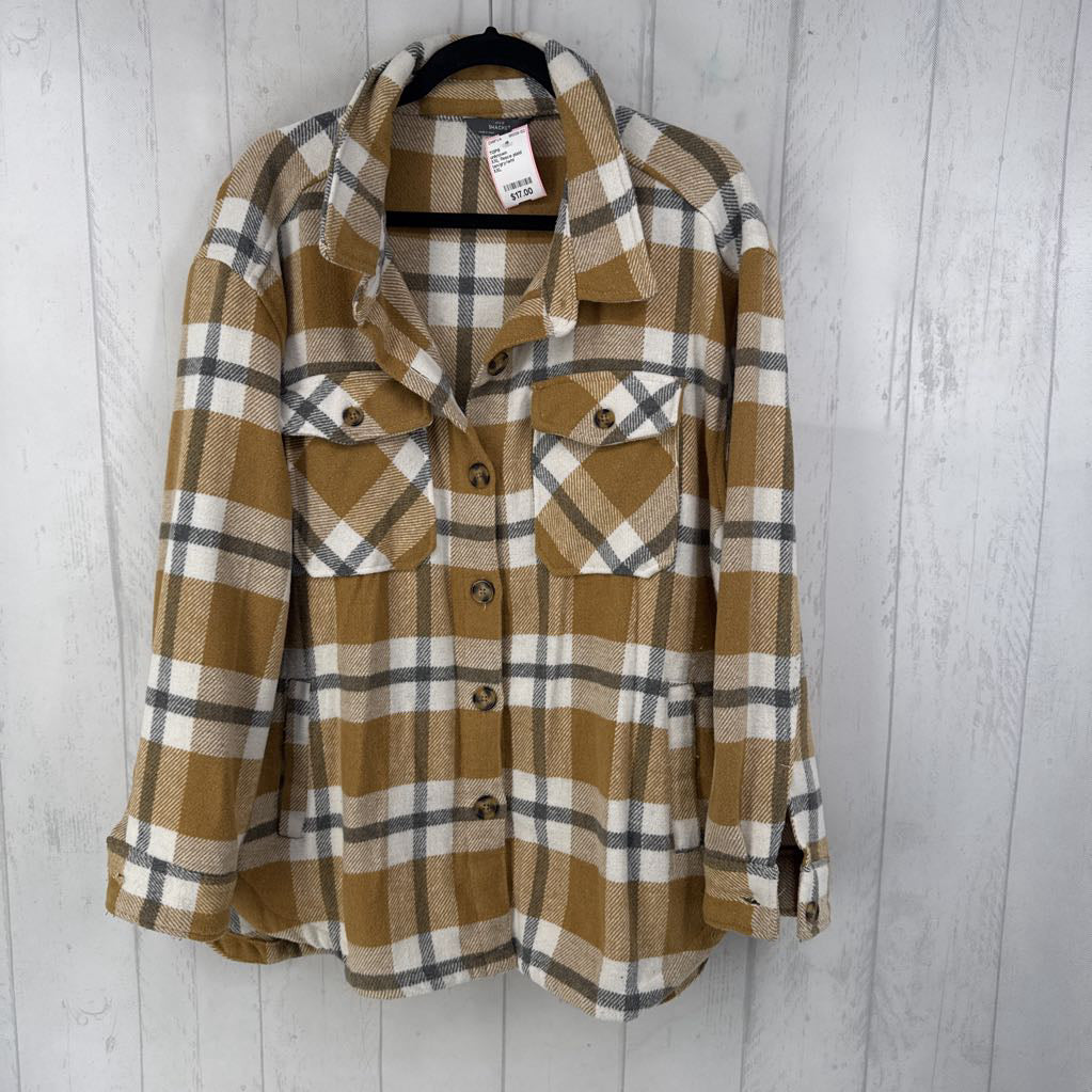 XXL fleece plaid shacket