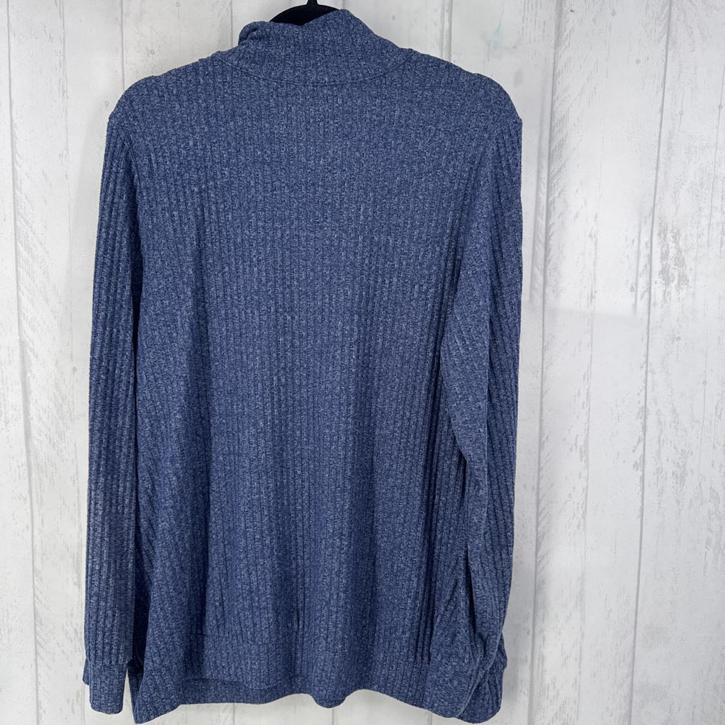 2X ribbed 1/2 zip l/s pullover