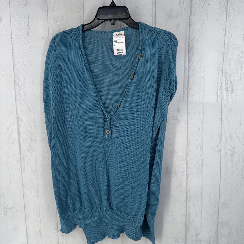L buttoned v-neck sweater vest