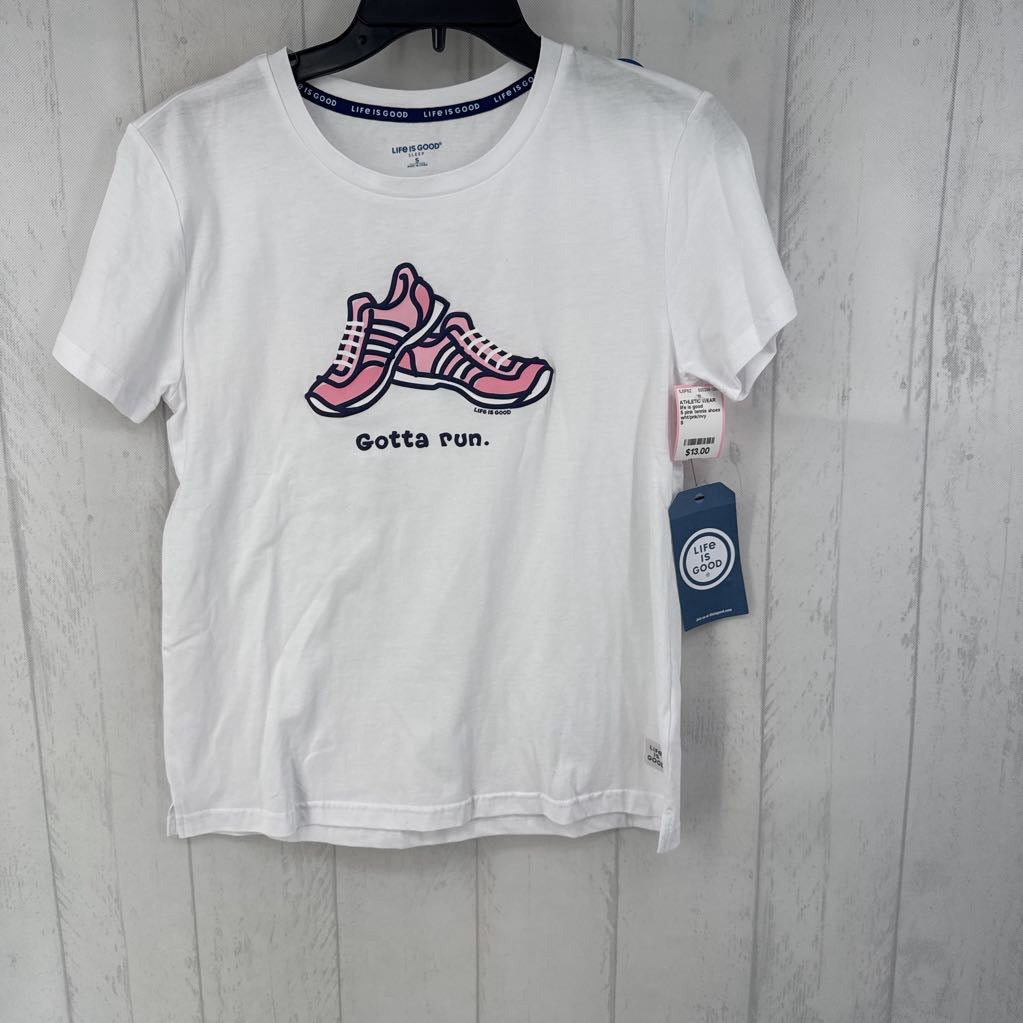 S pink tennis shoes graphic s/s tee