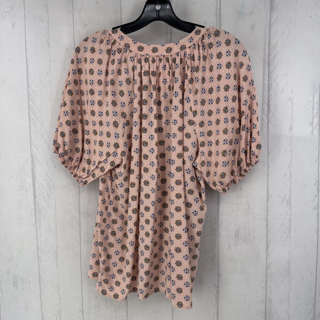 M v-neck flo print s/s top