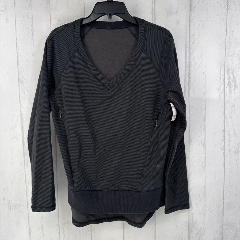 6 ribbed v-neck l/s top