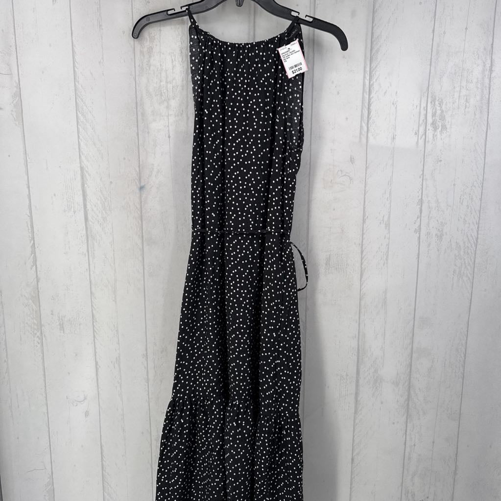 XS polka dot belted slvls dress