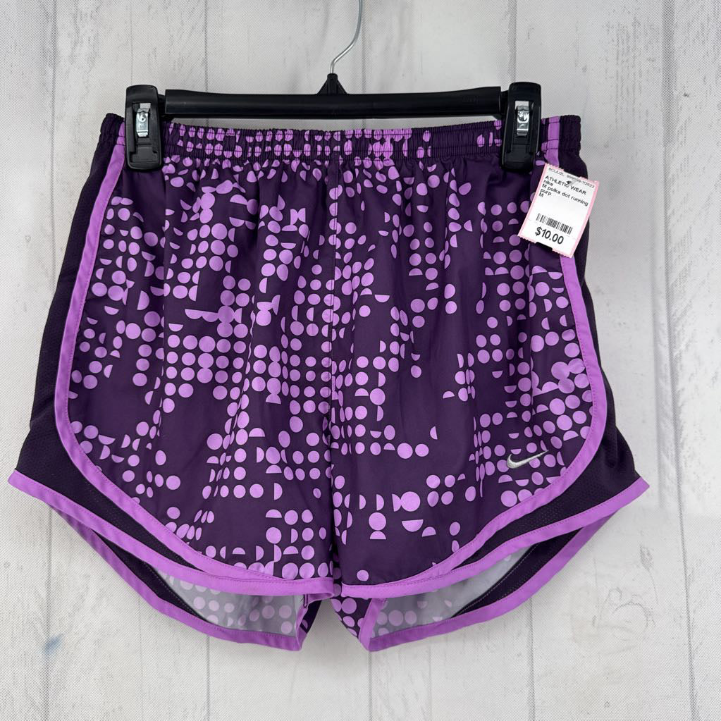 M polka dot running shorts