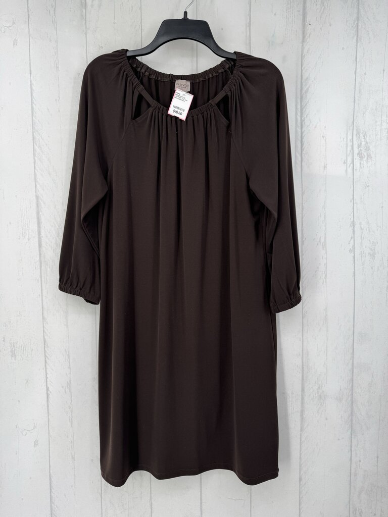 L 3/4 slv cut out scoop neck top