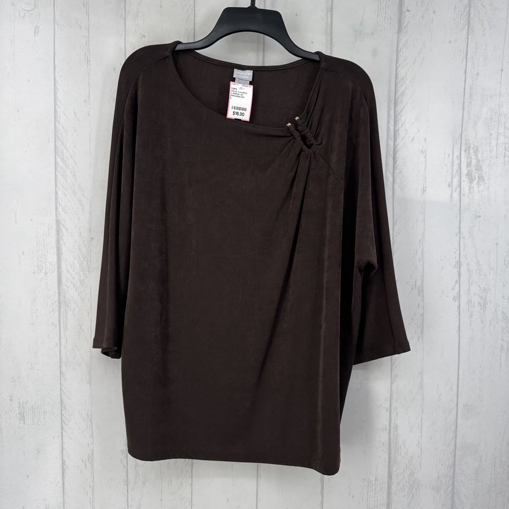 L dolman slv ruched detailing top