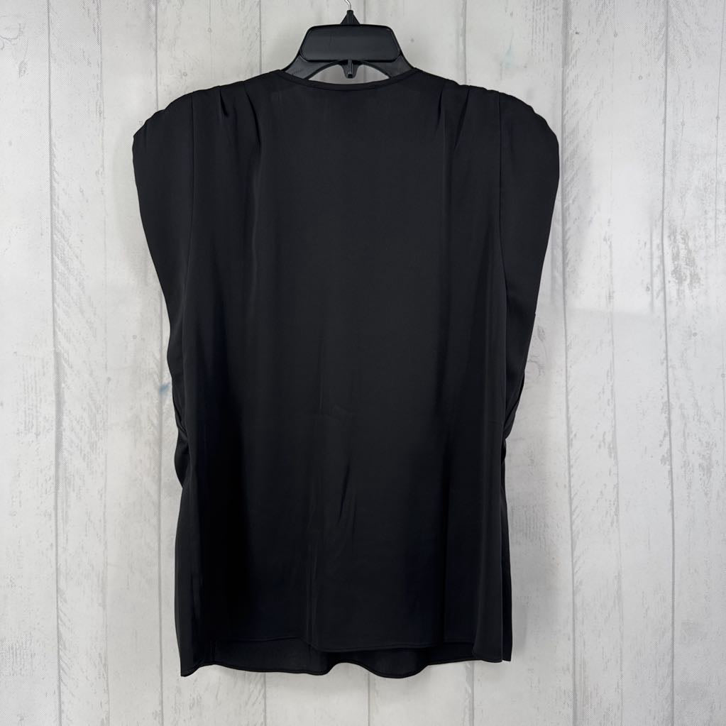 R79 L v-neck ruched shoulder top