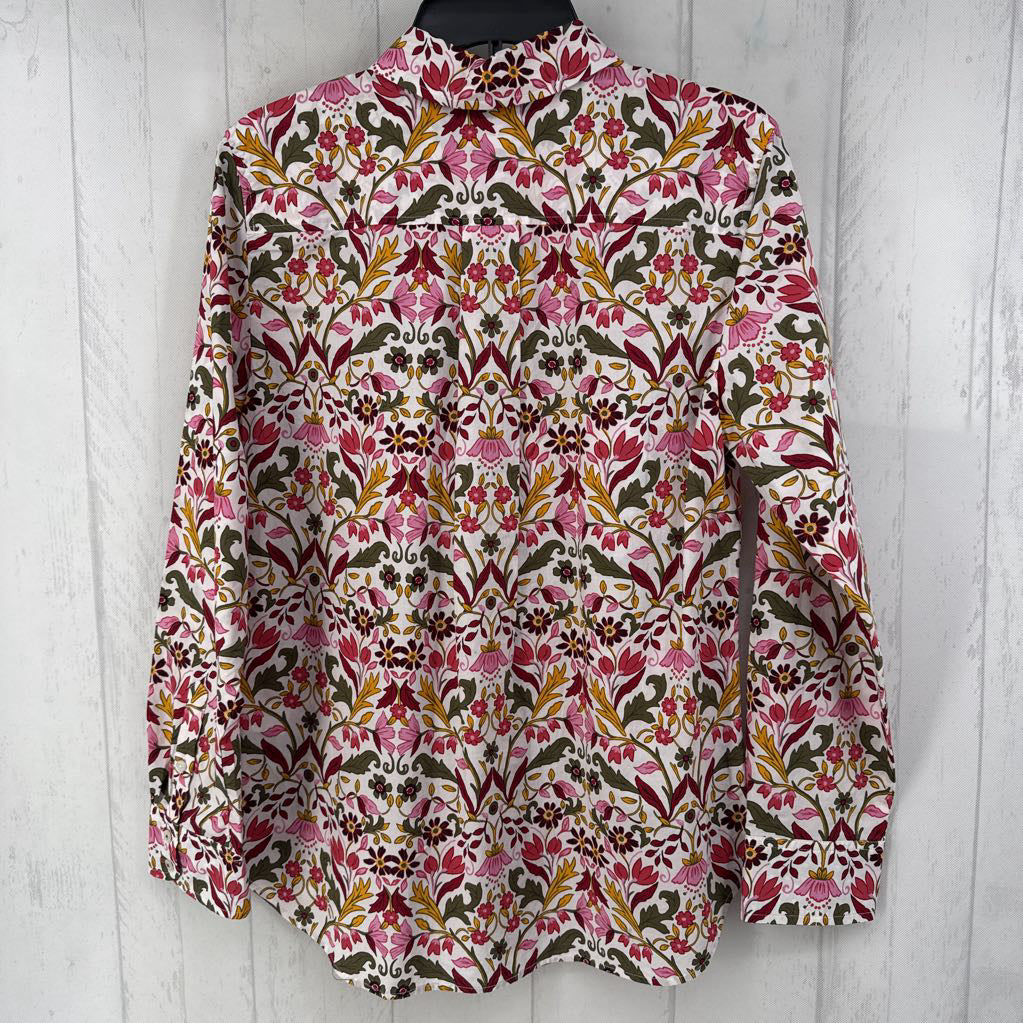 M flo print button down l/s top